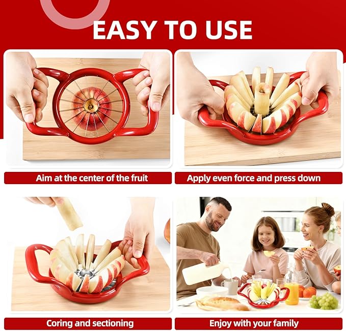 5.5 Inch Large 16-Slice Apple Corer Cutter, Sturdy Divider Wedger Sharp and Sturdy