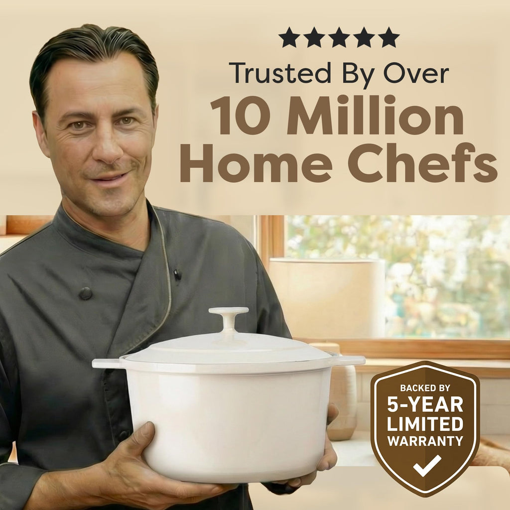 Gotham Steel Dutch Oven 5 Qt with Lid, Cream