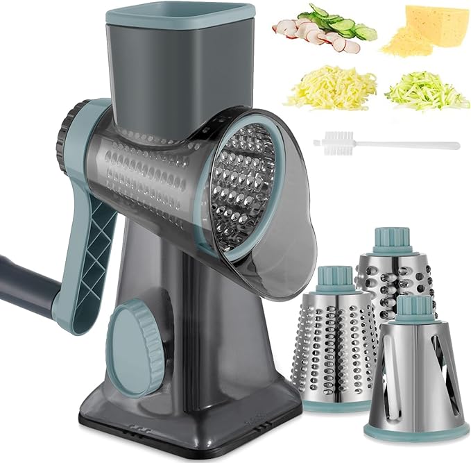 EDEFISY Cheese Grater Hand Crank Rotary Vegetables Shredder with Handle