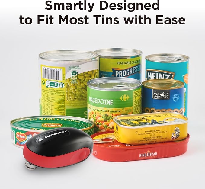 Kitchen Mama One-To-Go Electric Can Opener, Red