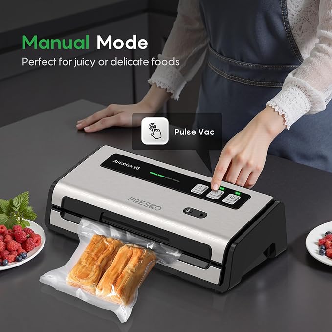 FRESKO Food Vacuum Sealer with Automatic Bag Detection & Built-in Cutter
