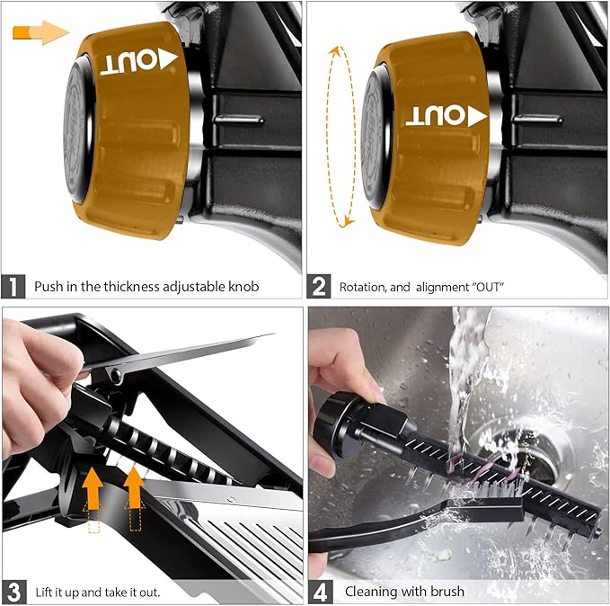 Mandoline Slicer for Kitchen, Adjustable Stainless Steel Food Slicer
