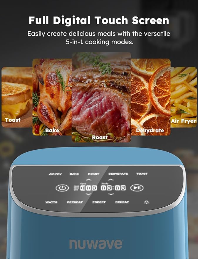 Nuwave Brio Plus 8 Qt Air Fryer, PFAS Free, New & Improved, 50-400°F in 5°F