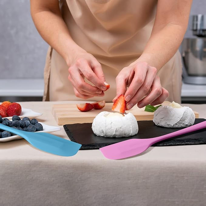 Irenare 30 Pcs Silicone Spatulas 11 Inch Large Rubber Spatulas Heat Resistant Non Stick Flexible Scrapers Seamless One Piece Design Cooking Baking Mixing Tool Cookware Dishwasher Safe, 6 Colors
