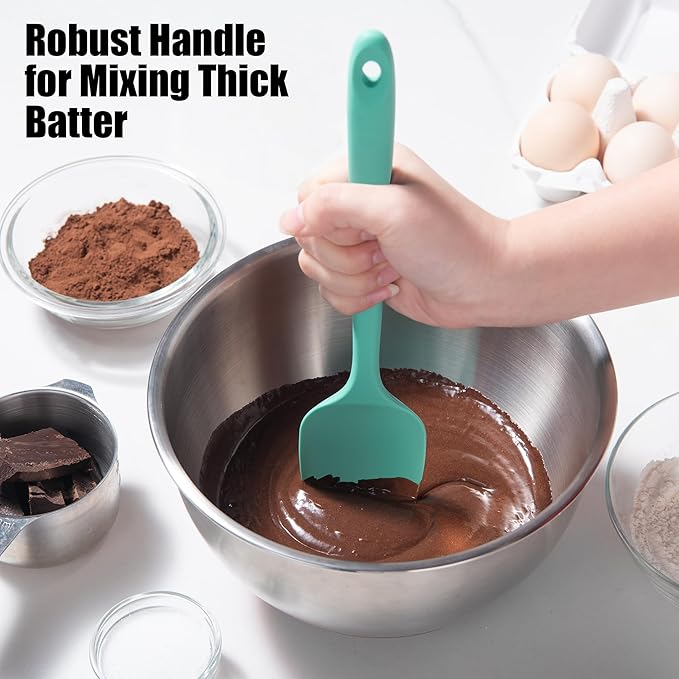 Doosu 600°F High Heat Silicone Spoon Spatula for Cooking (Aqua Sky, 11.4in)