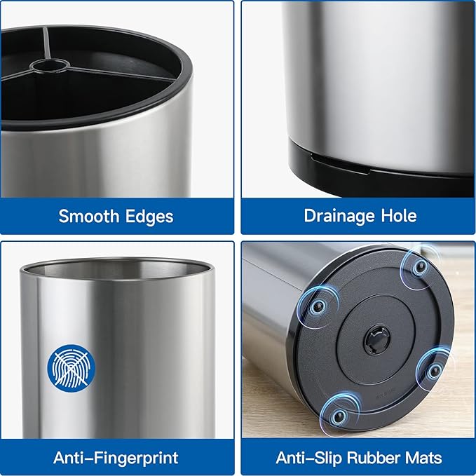 Utensil Holder,Large 360°Rotating Kitchen Utensil Holder For Counter
