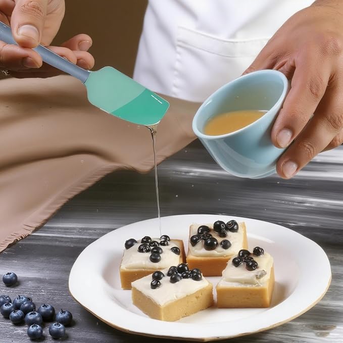 SeewtLice 12 Pcs Silicone Mini Spatulas, 7.3 Inch Small Rubber Spatulas for Jars, Cans, Bowls, Baking & Mixing Kitchen Tools
