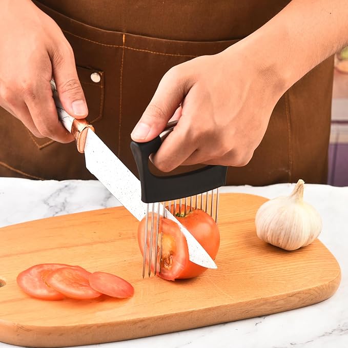 JAYVAR Extra-Large Onion Holder for Slicing, 304 Stainless Steel