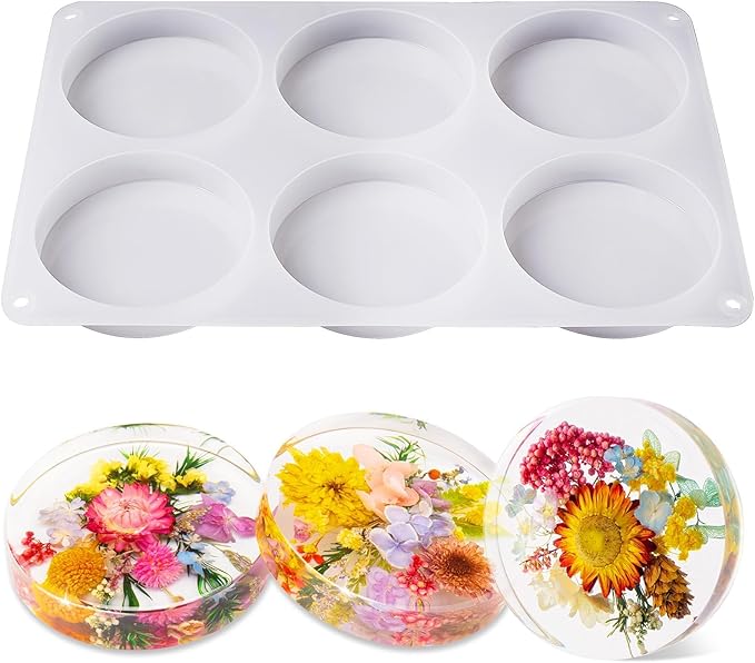 LET'S RESIN Extra Deep Resin Coaster Molds Silicone,4 Inches Silicone Molds