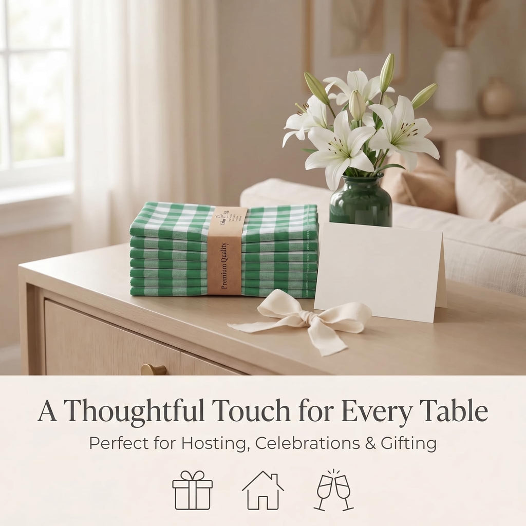 Urban Villa Cloth Napkins Cotton 20x20 (Set of 12) Hunter White