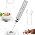 Milk Frother Wand Rechargeable Handheld Whisk Coffee 3 Speed Adjustable