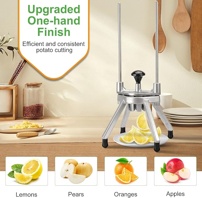 POWLAB Commercial Lemon Cutter, 8-Wedge Citrus Wedger, 420 Stainless Steel