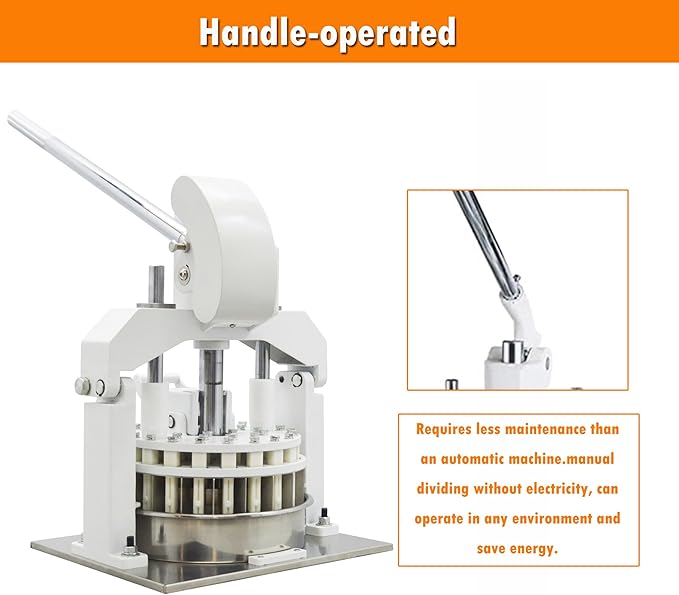 INTSUPERMAI Commercial Dough Divider 18PCS Manual Dough Divider Cutter Desktop Hydraulic Dough DIviding Machine Divider into 2.12oz-11.29oz Dough Ball