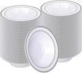 BESTVIP 200 Pack Plastic Bowls with Silver Rim