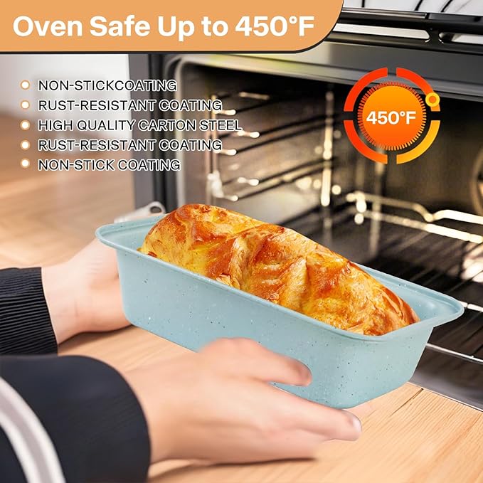 Proigtz 3-Pack Nonstick Loaf Pan, 9x4 in Nonstick Carbon Steel Bread Pans