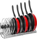 ROOHUA Pot and Pan Lid Organizer Rack for Under Cabinet, Grey