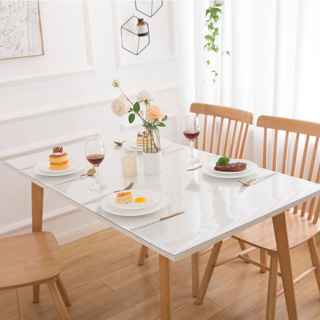 Eisdroma 42 x 102 Inch Clear Table Cover Protector, Clear Table Protector for Dining Room Table, 1.5mm Plastic Table Cover, Waterproof Table Pad for Kitchen, Office