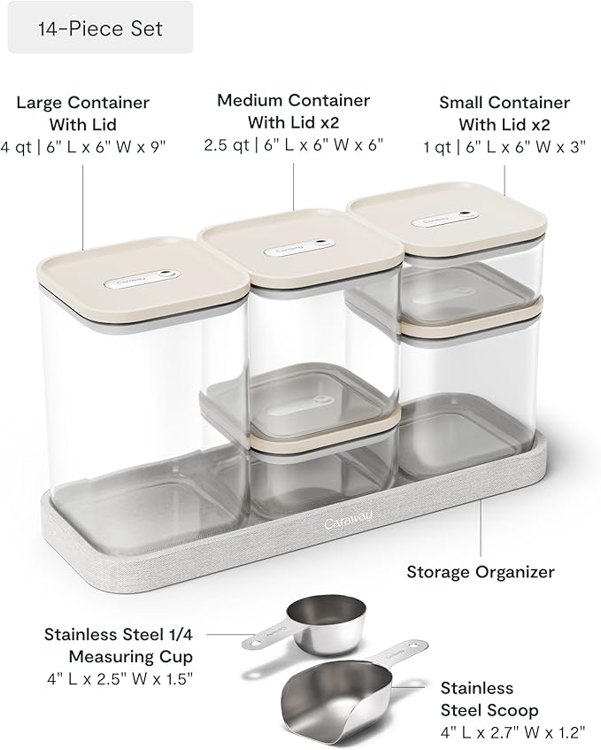 Caraway 13-Piece Glass Airtight Food Storage Containers with Lids