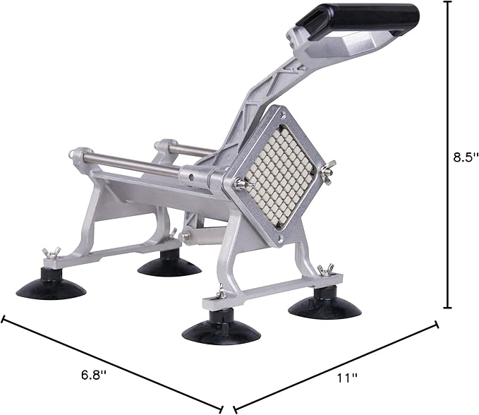 Hakka French Fry Cutter, Commercial Vegetable Chopper Potato Slicer Stainless Steel French Fries Machine with Suction Feet for Patatoes/Carrots/Cucumbers, including 3 Blades(1/4", 3/8",1/2")