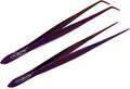 O'Creme Stainless Steel Kitchen Tweezer Tongs, Curved & Straight