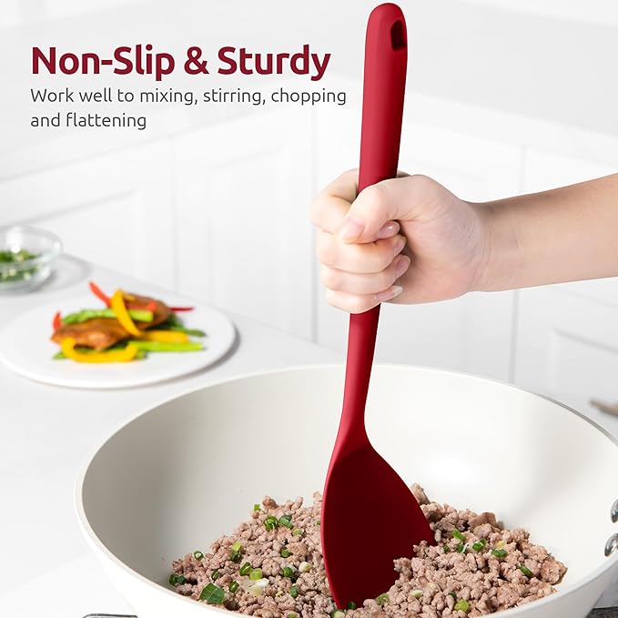 U-Taste Silicone Wok Spatula, 600ºF Heat Resistant Stir Fry Tool, Red