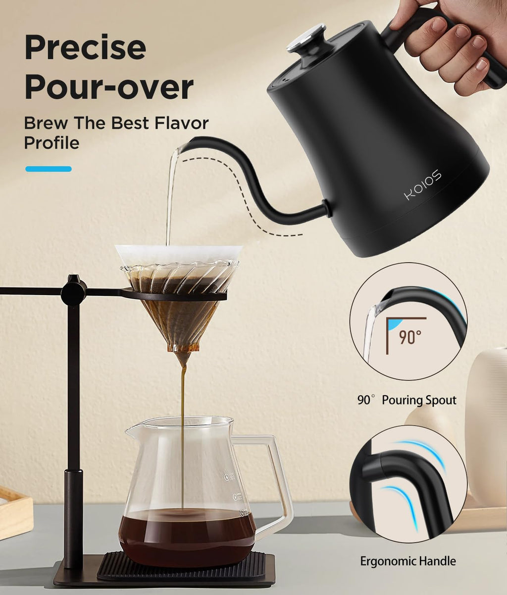 KOIOS Gooseneck Electric Kettle, ±1℉ Temp Control, Mute Mode, 4H Keep Warm