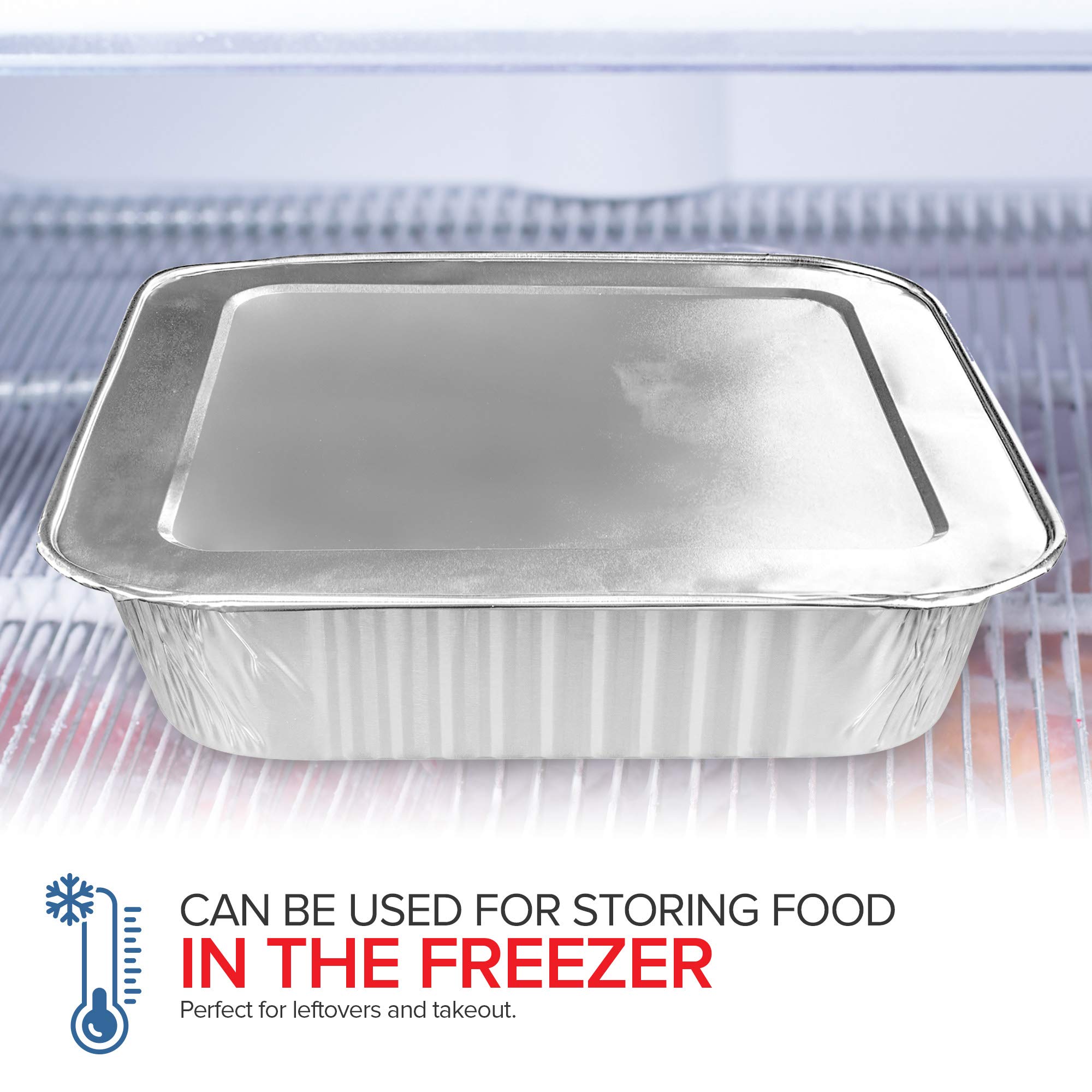 Stock Your Home 8x8 Foil Pans with Lids (20 Pack) 8 Inch Square Aluminum Pans with Covers -Disposable Food Containers Great for Baking Cake, Cooking, Heating, Storing, Prepping Food