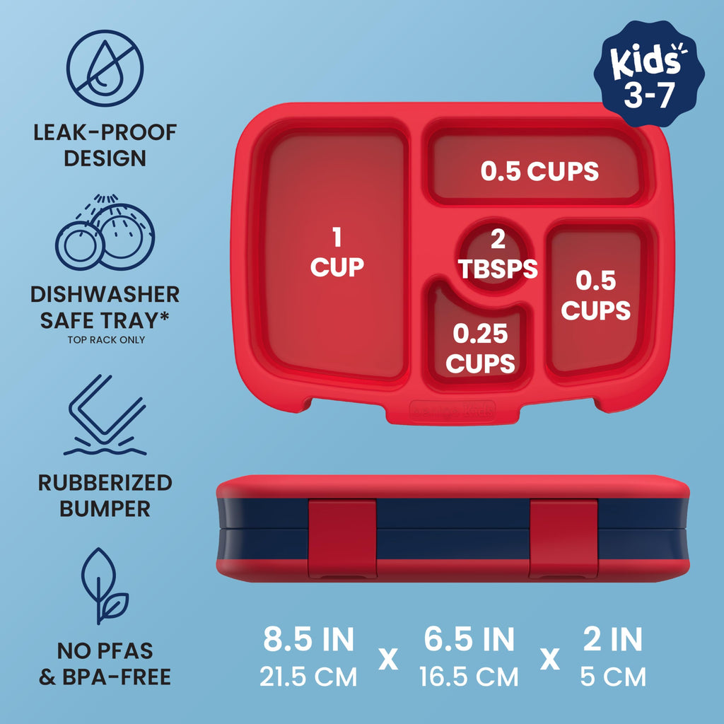 Bentgo Kids Prints Leak-Proof 5-Compartment Bento-Style Kids Lunch Box