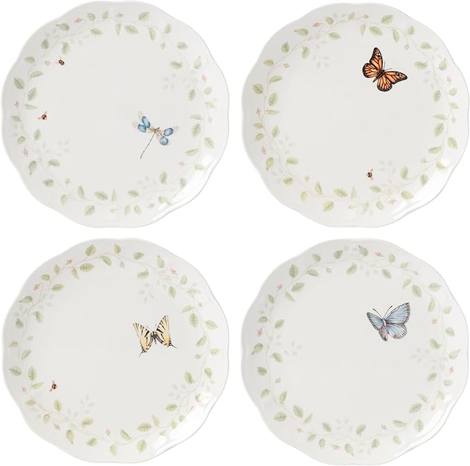Lenox 894542 Butterfly Meadow Vines 4-Piece Dinner Plate Set