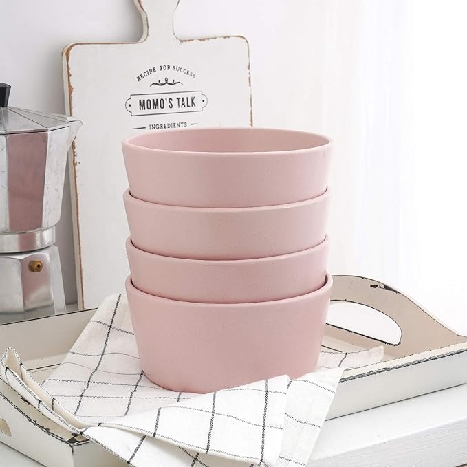 Stone Lain Albie Stoneware 32-Piece Modern Dinnerware Set, Kitchen Plates and Bowls Sets, Service for 8, Pink, Microwave & Dishwasher Safe