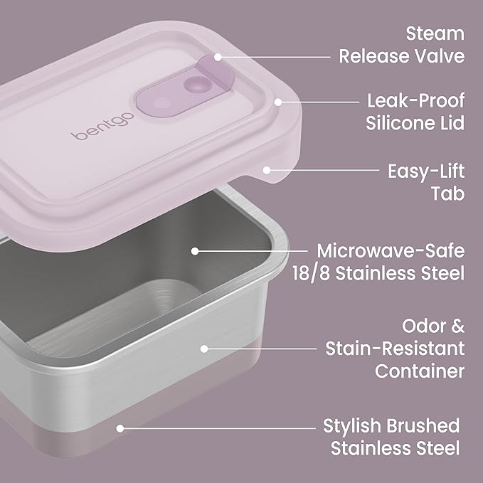 Bentgo MicroSteel Heat & Eat Leak-Proof Stainless Steel Container