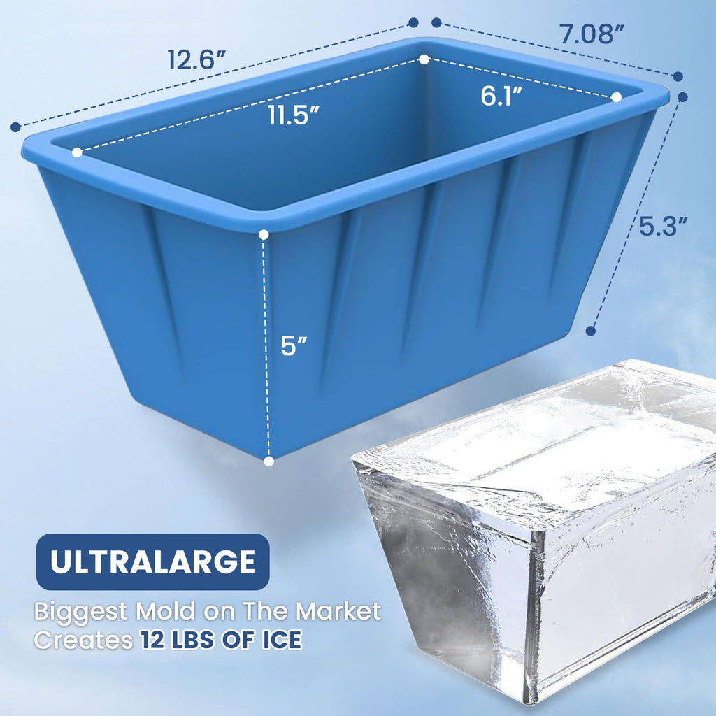 Extra Large Ice Block Molds 4 Pack 48LB for Cold Plunge Tub