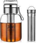 Bincoo Glass Cold Brew Coffee Maker with Extended Fine Mesh Filter, Tea Infuser Bottle Iced Coffee Maker with Thick Borosilicate Glas