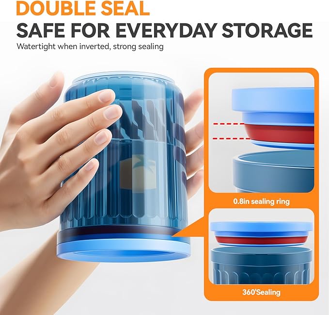 THKAILAR 6-Pack Small Food Storage Containers with Airtight Snap-Lock Lids