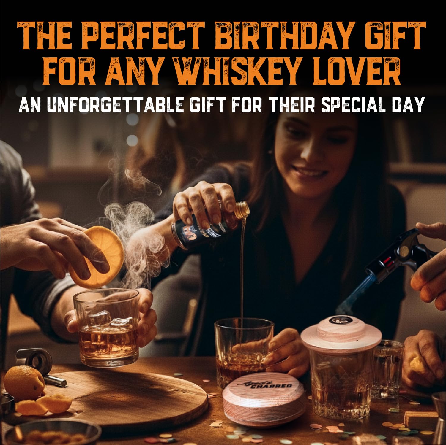 Whiskey Smoker Kit with Torch and Old Fashioned Syrup (No Butane)