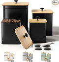 Kitchen Canisters for Countertop Set of 4 w/ Chalkboard Labels & Marker Pen