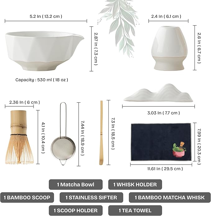 8-Piece Matcha Whisk Set with Bowl for Beginners