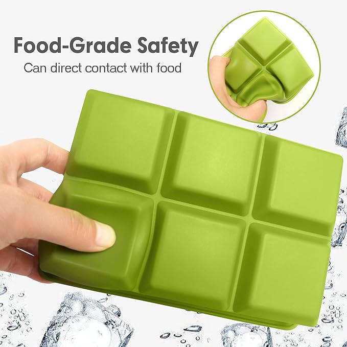 Excnorm Silicone Ice Cube Trays 3 Pack - Large Size Silicone Ice Cube Molds with Leak Proof Removable Lid Square Ice Cube Tray And BPA Free for Cocktail,Whiskey, Stackable Flexible Ice