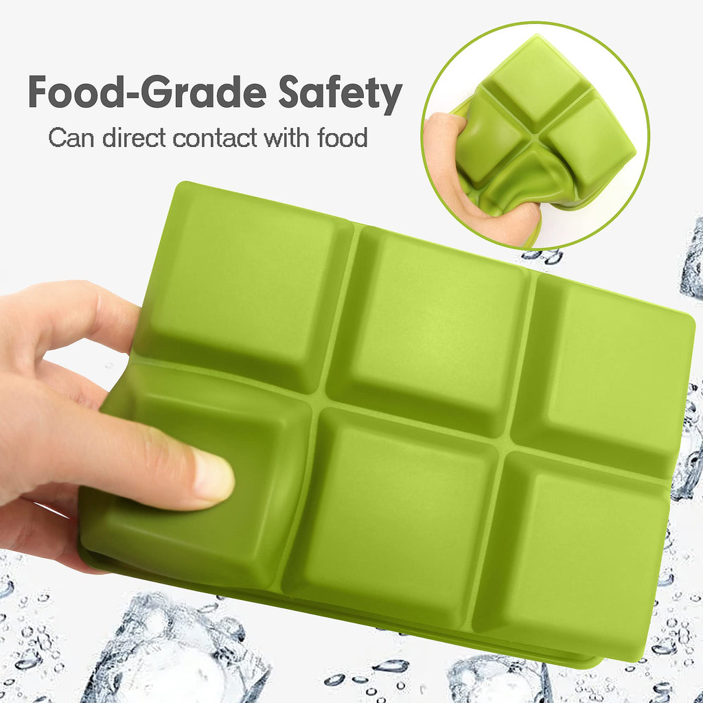 Excnorm Silicone Ice Cube Trays 3 Pack - Large Size Silicone Ice Cube Molds with Leak Proof Removable Lid Square Ice Cube Tray And BPA Free for Cocktail,Whiskey, Stackable Flexible Ice