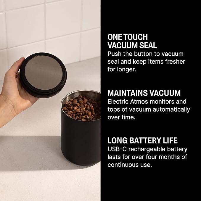 Fellow Atmos Electric Vacuum Coffee Canister 1.2L - Auto-Seal Steel