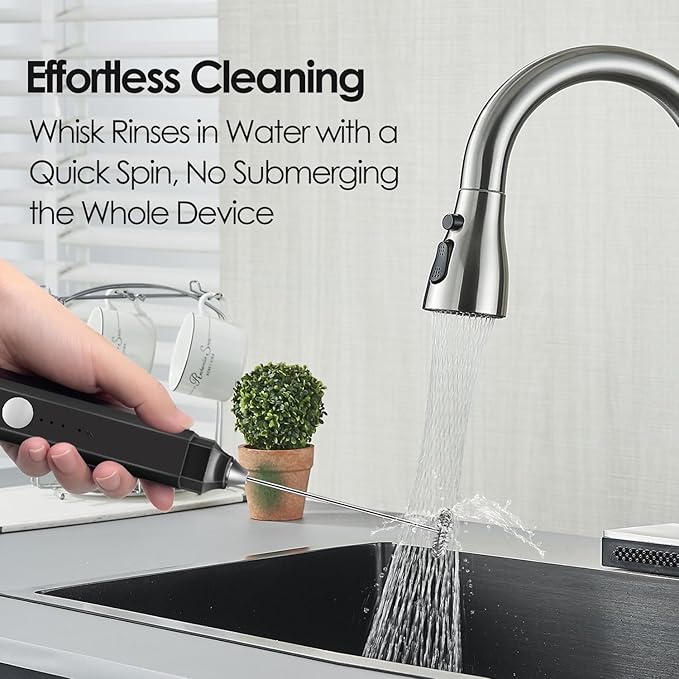 Rechargeable Milk Frother Handheld 3 Speed Adjustable, Electric Whisk Foam Maker, Handheld Drink Mixer, Mini Frother Wand with Stainless Steel Whisk for Coffee, Lattes, Cappuccinos, with Storage Cover