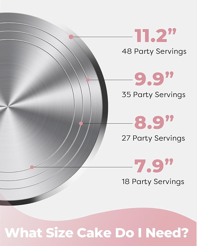 Kootek Aluminum Cake Stand Turntable for Party, Base Giratoria Para Pastele