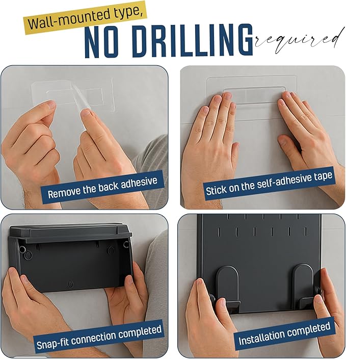 SLIMUCH Wall Mounted Knife & Cutting Board Holder – Self-Adhesive Pot Lid and Utensil Organizer with 4 Slots for Knives, Scissors & Kitchen Tools | Space-Saving Under Cabinet Storage Rack