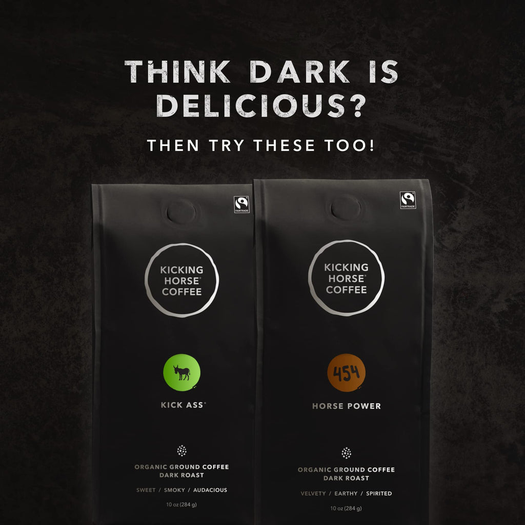 Kicking Horse Coffee, Grizzly Claw, Dark Roast, Ground, 10 oz - Certified Organic, Fairtrade, Kosher Coffee