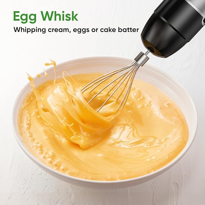 Immersion Blender Handheld 1100W 3 in 1 Corded Stick Hand Blenders for Kitchen with Trigger Speed Control, with Whisk, Milk Frother Attachments, Perfect Emulsifier for Soup, Smoothie, Puree