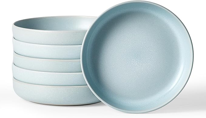 famiware Milkyway 33 oz Pasta Bowls Set of 6, Light Blue