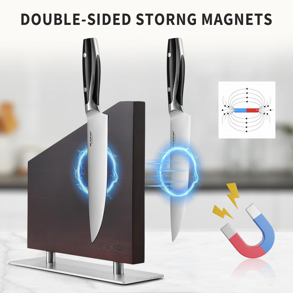 Magnetic Knife Block Without Knives,Magnetic Universal Stands with Strong Enhanced Magnets Strip Kitchen Storage Cutlery Large Organizer ，Knife Holder for Kitchen Organizer