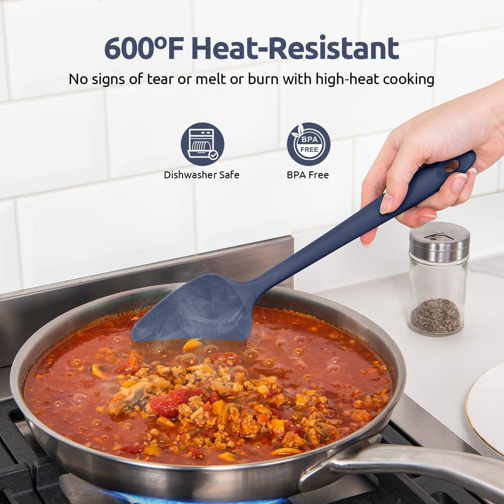U-Taste Silicone Spatula Set, 600ºF High Heat Resistant, 3Pc, Midnight Blue