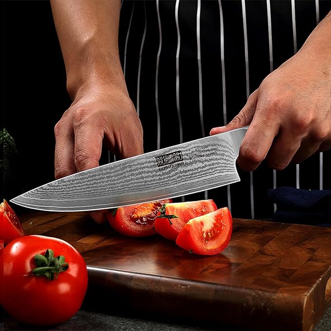 HOSHANHO Damascus Chef Knife 8", Sharp Kitchen Knife with Olive Wood Handle