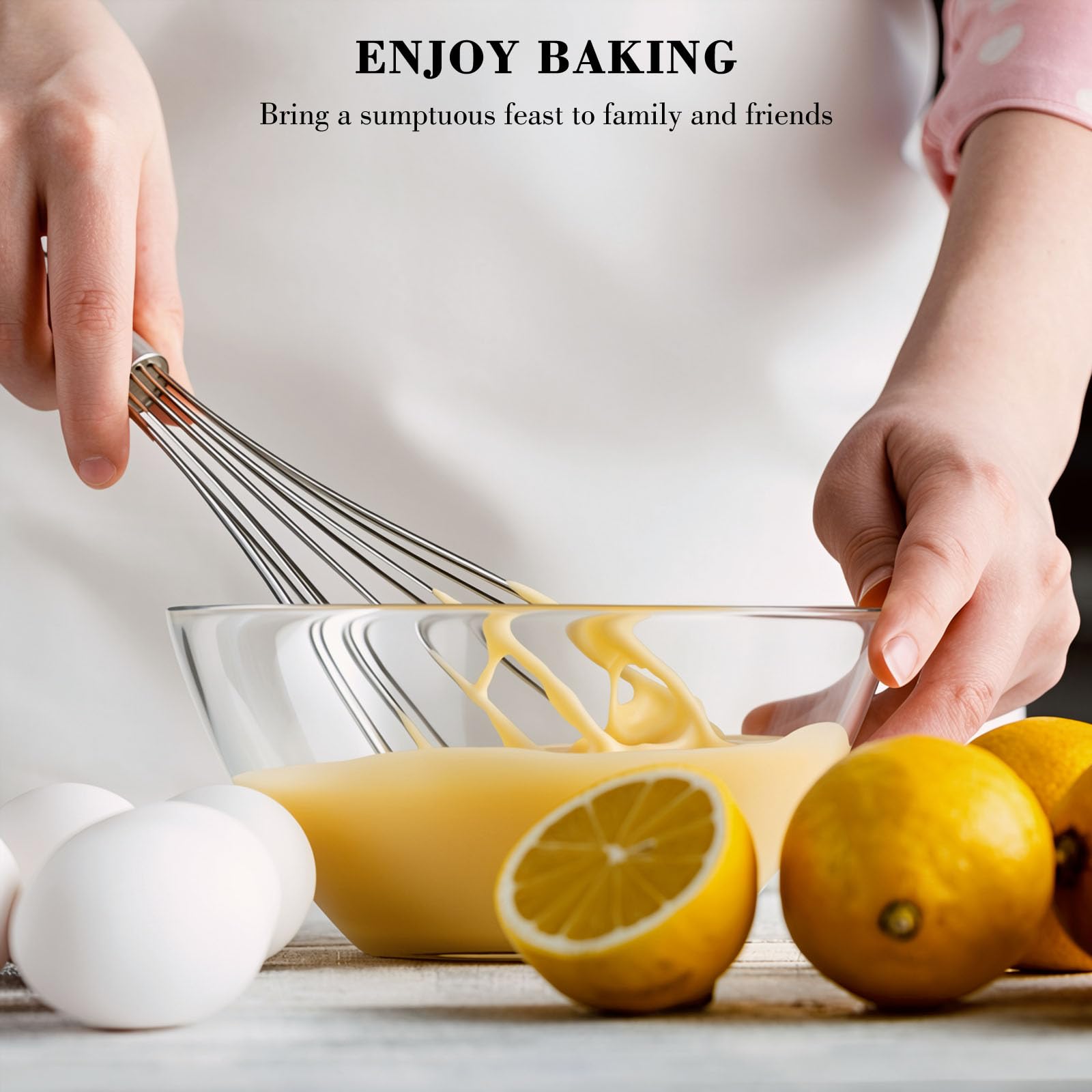 NileHome Stainless Steel Whisk Set 8" 10" 12" Kitchen Whisk Balloon Whisk Kitchen Wisk Wire Whisks for Cooking, Whisking, Blending, Beating, Stirring-3 Pack…